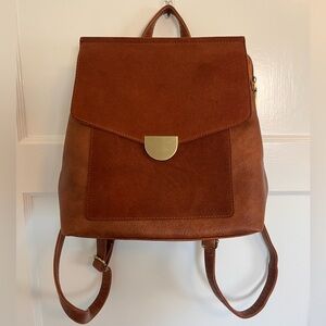 Moda Luxe Brown Leather Backpack or crossbody bag